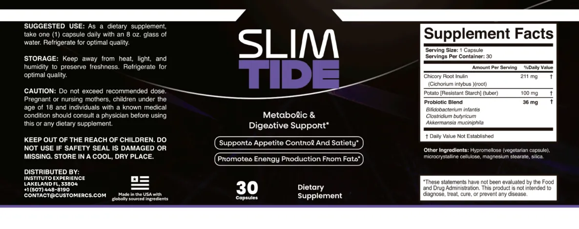 SlimTide Supplement Facts & Formula
